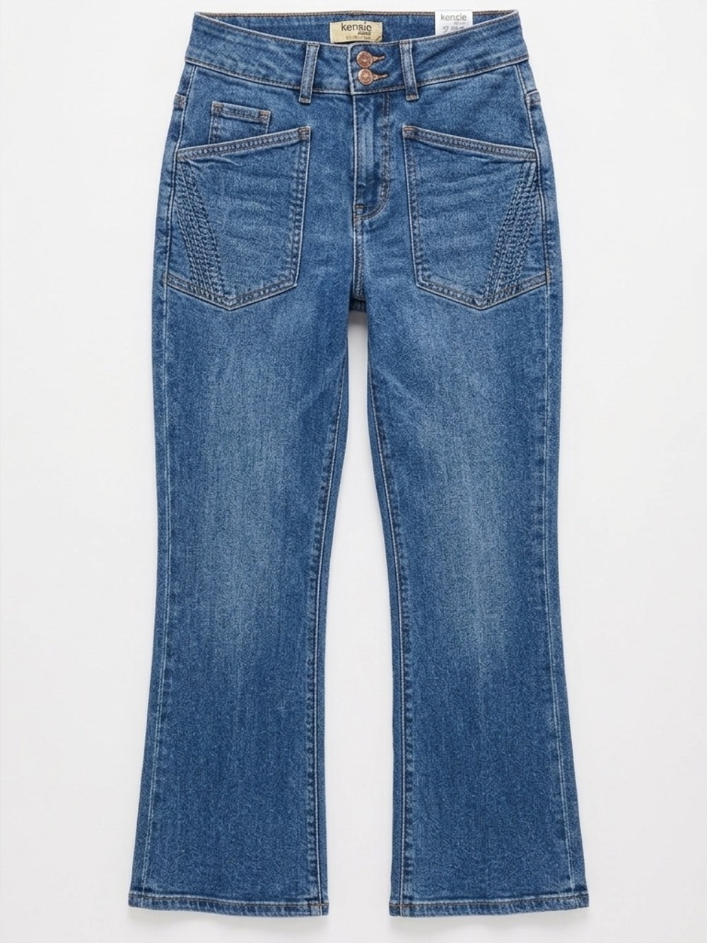 Kensie Vintage Luxe The Savannah High Rise Flare Ankle Blue Jeans Women’s 2